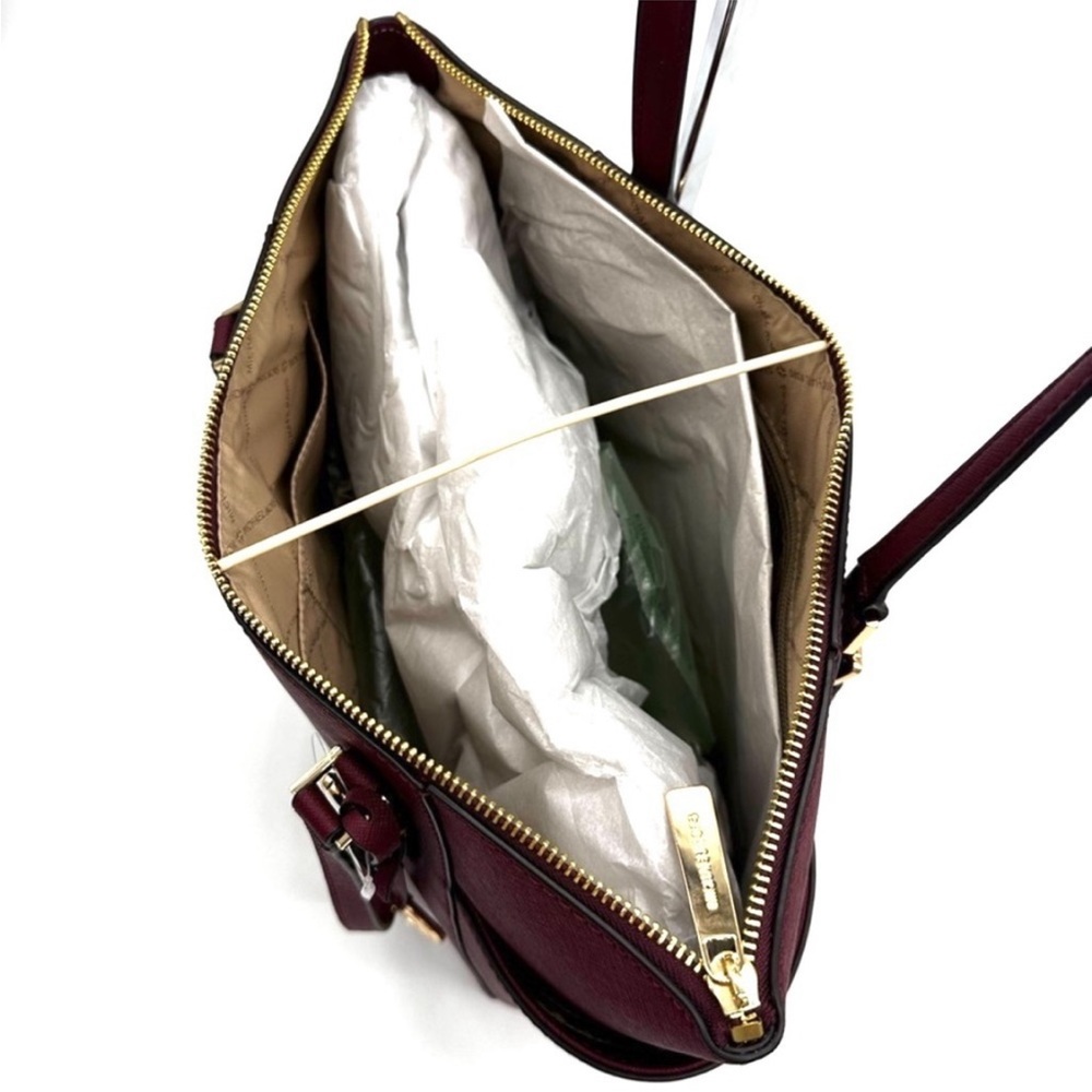 Michael Kors Large Charlotte TZ Tote Bag & Large Continental Wallet Dark Cherry - Picture 10 of 13